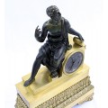 ceas de semineu " Platon ". stil Empire . bronze dore & bronz patinat. cca 1850 Franta